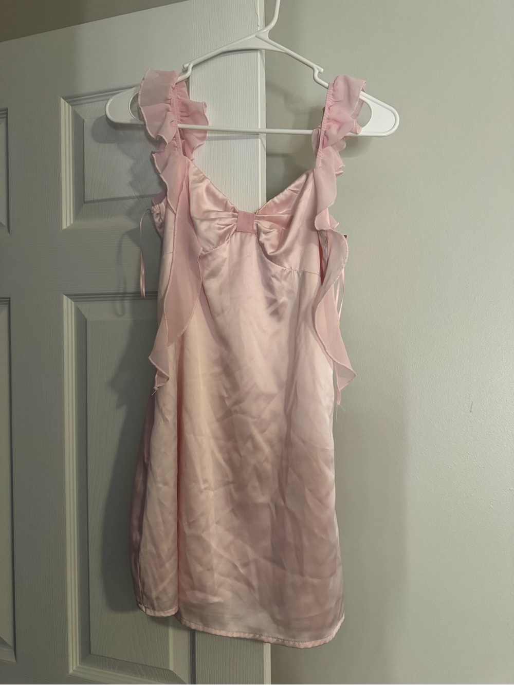 Beginning Boutique Blush Pink Ruffled Mini Dress